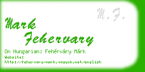 mark fehervary business card